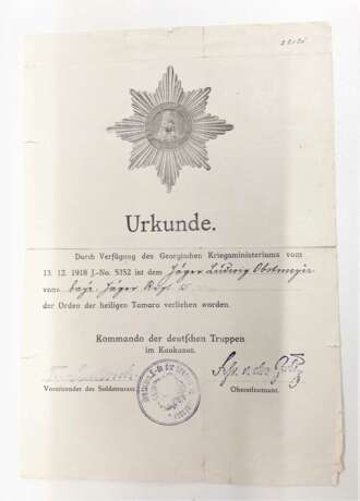Bayern, Urkunden- und Auszeichnungsgruppe Obstmeier Jäger Bat. Nr. 1 mit Orden der Hl. Tamara - photo 4