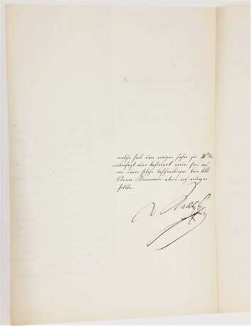 Schriftstück von Feldmarschall Joseph Graf Radetzky von Radetz 1851 mit Unterschrift - photo 2