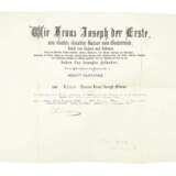 Urkunde zum Ritter des Franz Joseph-Ordens 1867 - Foto 1