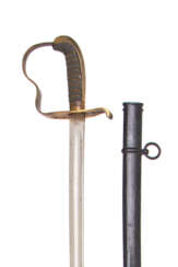 Bayern/Preussen, Säbel für Infanterie-Offiziere M 1855 mit Scheide und Säbel M 1848 Artillerie