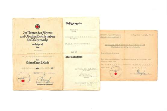 Dokumentengruppe eines Panzer-Jägers der Infanterie-Division GROSSDEUTSCHLAND - Foto 1