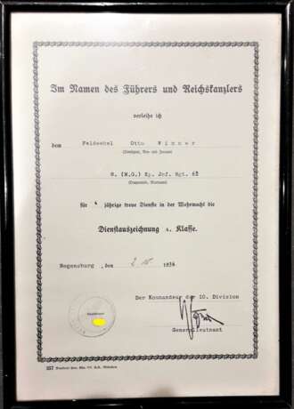 Urkunden- und Auszeichnungsgruppe Feldwebel Wimmer IR 62 - Feldgendarmerietrupp - фото 3