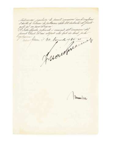 Schriftstück mit Unterschriften von DUCE Benito Mussolini und König Emanuele III. - photo 2