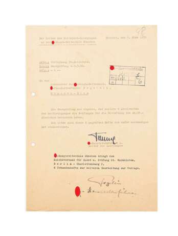 Schriftstück SS-Hauptreitschule 1939 mit Autograf SS-Standartenführer Hermann Fegelein - Foto 1