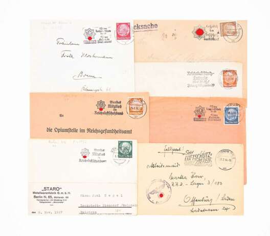 Luftschutz/RLB, Konvolut von Briefpost und Postkarten mit Stempelung - Foto 1
