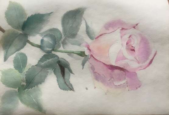 Watercolor drawing “the Rose”, Акварель на бумаге, рисунок красками, рисунок акварелью, Russia, 2021 - photo 1