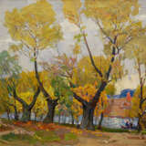 Design Painting, Oil painting, Painting “Three willows”, Кокин Михаил Александрович, Canvas, Alla prima, 20th Century Realism, Landscape painting, Ukraine, 1967 - photo 2