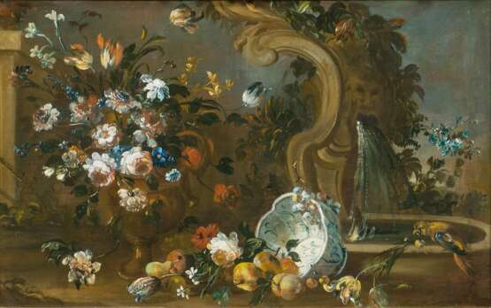 Francesco Lavagna. Blumenstilleben mit Wanli-Schale und Brunnen - фото 1