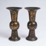 Paar Gu-Vasen mit Goldsplash - фото 1