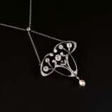 Feines Jugendstil Diamant-Collier mit Perle - фото 1