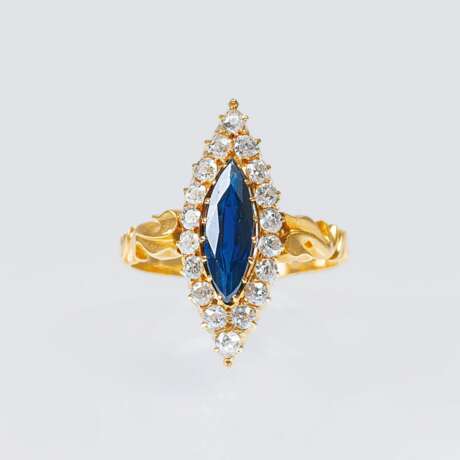 Antiker russischer Diamant-Saphir-Ring - Foto 1