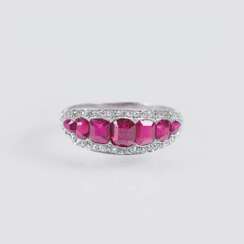 Jugendstil Rubin-Diamant-Ring