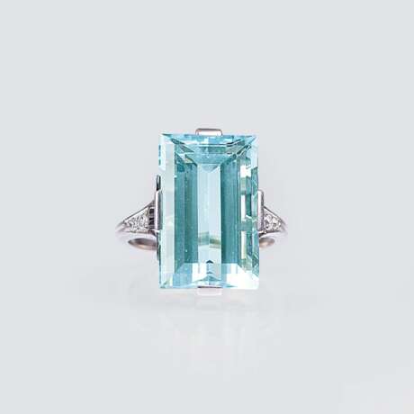Art-déco Aquamarin-Diamant-Ring - фото 1
