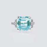Art-déco Aquamarin-Ring mit Diamanten - Foto 1