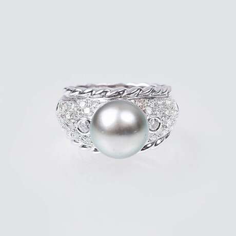Brillant-Ring mit Tahiti Perle - Foto 1