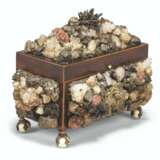 A WILLIAM IV ROCK-CRYSTAL AND MINERAL-MOUNTED MAHOGANY TEA-CADDY - photo 1