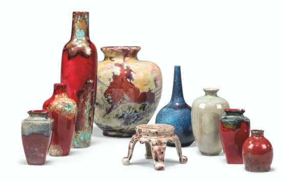 A GROUP OF ENGLISH ART POTTERY FLAMBE AND LUSTRE-DECORATED VASES - photo 1