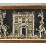 A VICTORIAN CASED SHELL DIORAMA DEPICTING A HOUSE IN A GARDEN - photo 1