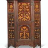 AN ARTS AND CRAFTS MAHOGANY AND FRUITWOOD MARQUETRY WARDRODE - фото 1