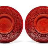 A PAIR OF CARVED RED LACQUER BOWLS - photo 6