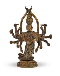 A BRONZE TANTRIC FIGURE OF GUANYIN 