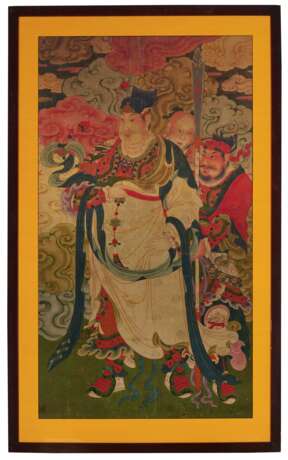 TWO LARGE SILK PAINTINGS OF IMMORTALS WITH ATTENDANTS - Foto 3
