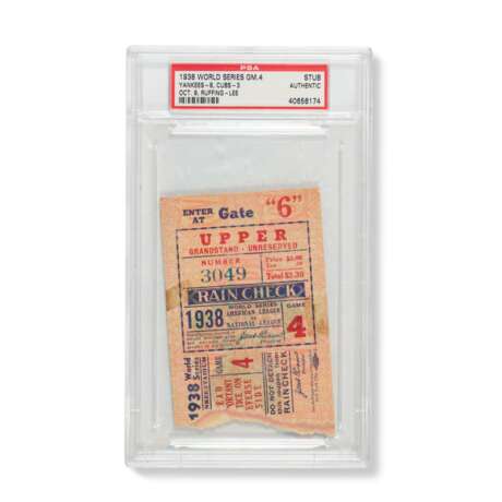 1938 World Series Game (4) ticket stub - Series clinching game and Gehrig's last - Foto 1