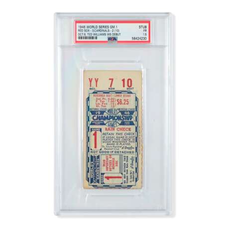 1946 World Series Game (1) ticket stub - Ted Williams World Series debut - Foto 1