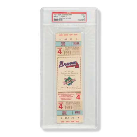 1991 World Series Game (4) full ticket - фото 1
