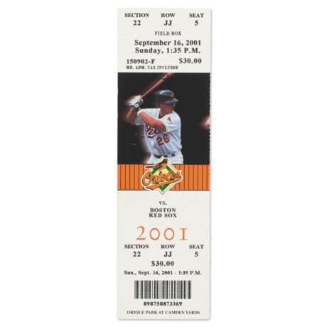 Collection of (4) Cal Ripken Jr. Related Tickets - фото 3