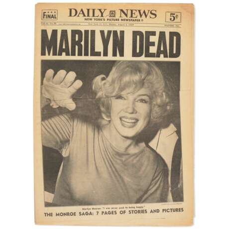 Set of (5) 1962 New York Daily News With Coverage of Marilyn Monroe's Passing - photo 2