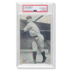 Exceedingly Scarce 1925 Lou Gehrig Autographed Rookie Exhibit Postcard (PSA/DNA 9 MT)(Highest Graded)