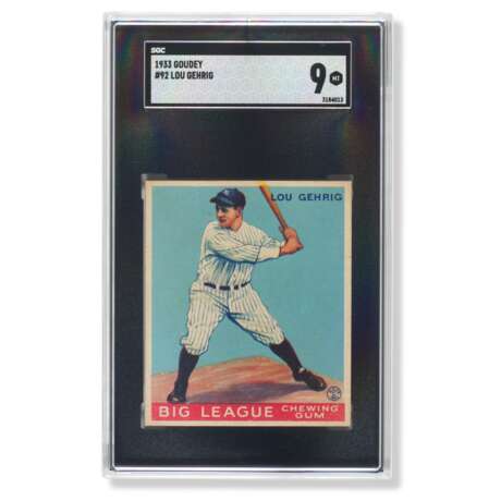 Oustanding 1933 Goudey Lou Gehrig #92 (SGC 9 MINT)(One of three highest graded) - Foto 1