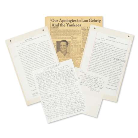 Important December 19, 1940 Lou Gehrig Autographed Settlement Agreement: One of Gehrig`s Final Documented Autographs (PSA/DNA) - photo 1