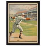 Baseball Color Lithographic Display Print c.1905 - photo 1