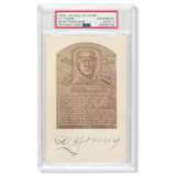 Cy Young Autographed Sepia Tone Hall of Fame Plaque Postcard c.1939 (PSA/DNA 7 NM) - фото 1