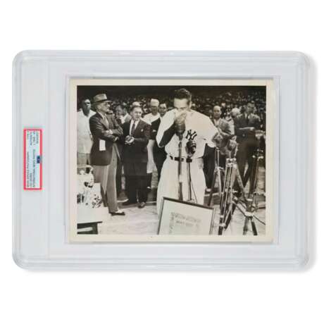 July 4,1939 Lou Gehrig "Luckiest Man Alive" Farewell Speech Photograph (PSA/DNA Type II) - Foto 1