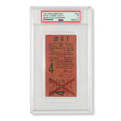 1920 World Series Game (7) ticket stub - Indians clinch to win their first Championship - фото 1