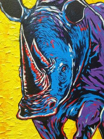 Painting “Rhino”, Fiberboard, Oil on fiberboard, Abstractionism, Animalistic, Russia, 2021 - photo 6