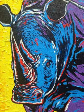 Painting “Rhino”, Fiberboard, Oil on fiberboard, Abstractionism, Animalistic, Russia, 2021 - photo 7