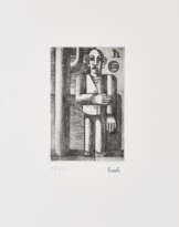 Mann vor Bäumen (Self portrait)