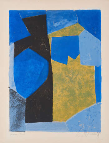 Serge Poliakoff. Composition bleue, noire et jeune - Foto 1