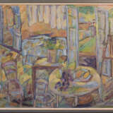 Painting “Fauve school. Interior and garden scene”, Oil on canvas, Fauvism, fauvism, Mid 20th Century - photo 4