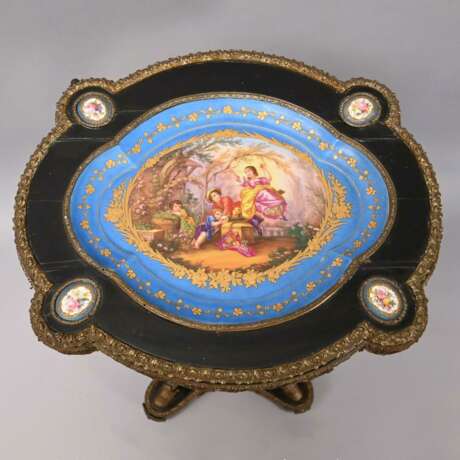 Guéridon “Table-geridon Sevres.”, Ebonywood, Napoleon III (1850-1890), France, XIX - photo 2