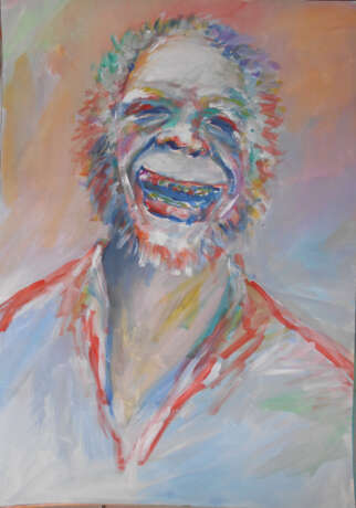 Painting “laughing man”, Whatman paper, Watercolor, Expressionist, Mythological, 2021 - photo 1