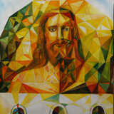 картина в обрамлении “I believe”, Watercolor paper, Watercolor painting, Cubist, Икона Спасителя, Russia, 2020 - photo 1