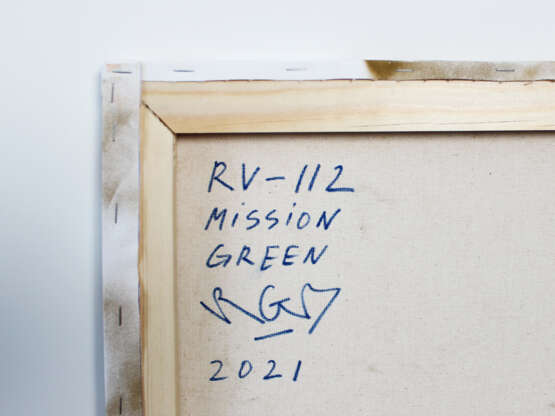 Абстракция Rv-116 Mission Green Canvas on the subframe авторская техника Abstract art Byelorussia 2021 - photo 4