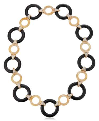 ONYX, ROCK CRYSTAL AND DIAMOND NECKLACE - фото 3