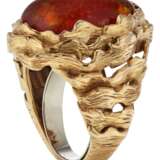 GILBERT ALBERT AMBER AND GOLD EARRINGS AND UNSIGNED FIRE OPAL RING - фото 5