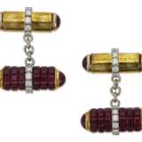 Aletto Brothers. ALETTO BROTHERS RUBY AND DIAMOND CUFFLINKS - фото 1
